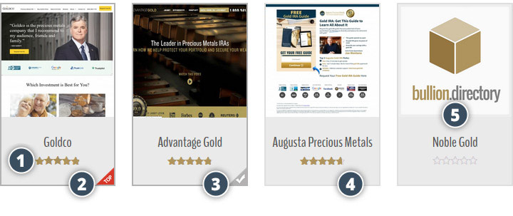 at a glance bullion dealer listing ratings