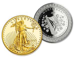 silver and gold coins at AAA